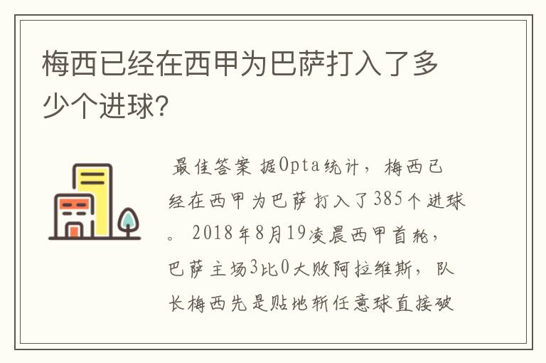 梅西已经在西甲为巴萨打入了多少个进球?