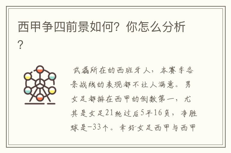 西甲争四前景如何?你怎么分析?