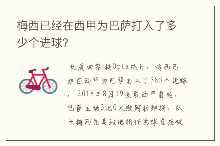 梅西已经在西甲为巴萨打入了多少个进球?