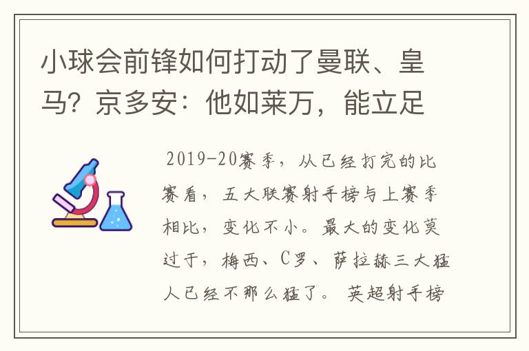 小球会前锋如何打动了曼联、皇马?京多安:他如莱万,能立足big6