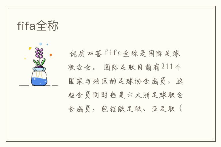 fifa全称