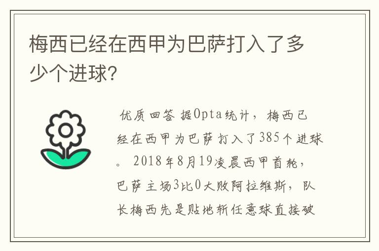 梅西已经在西甲为巴萨打入了多少个进球?