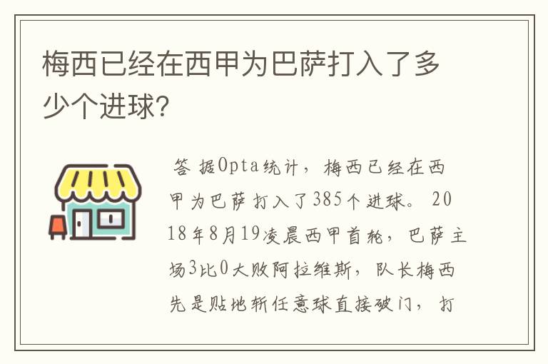 梅西已经在西甲为巴萨打入了多少个进球?