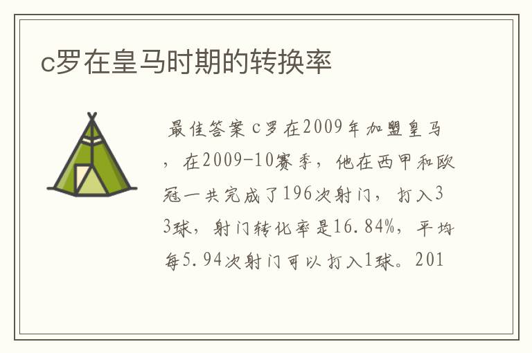 c罗在皇马时期的转换率