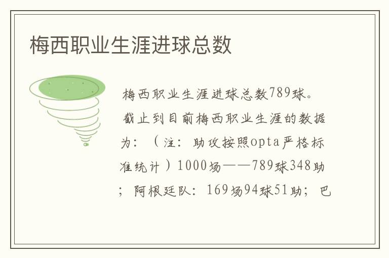 梅西职业生涯进球总数