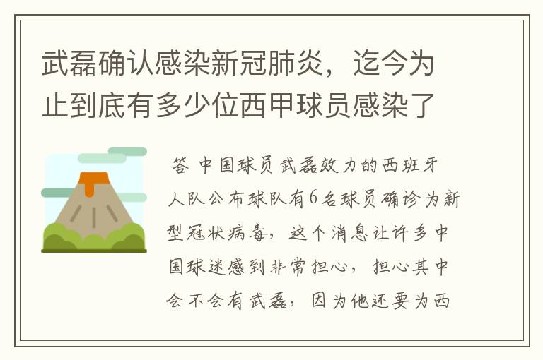 武磊确认感染新冠肺炎,迄今为止到底有多少位西甲球员感染了新冠病毒?