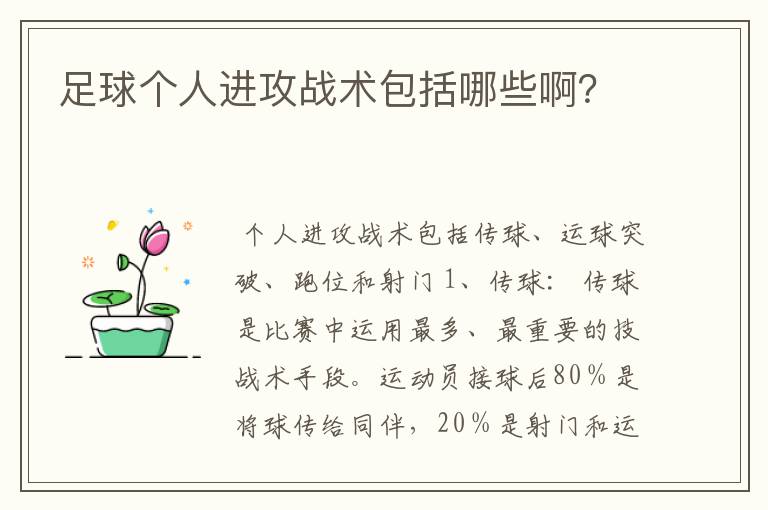 足球个人进攻战术包括哪些啊?