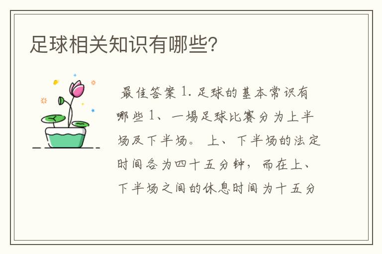 足球相关知识有哪些?