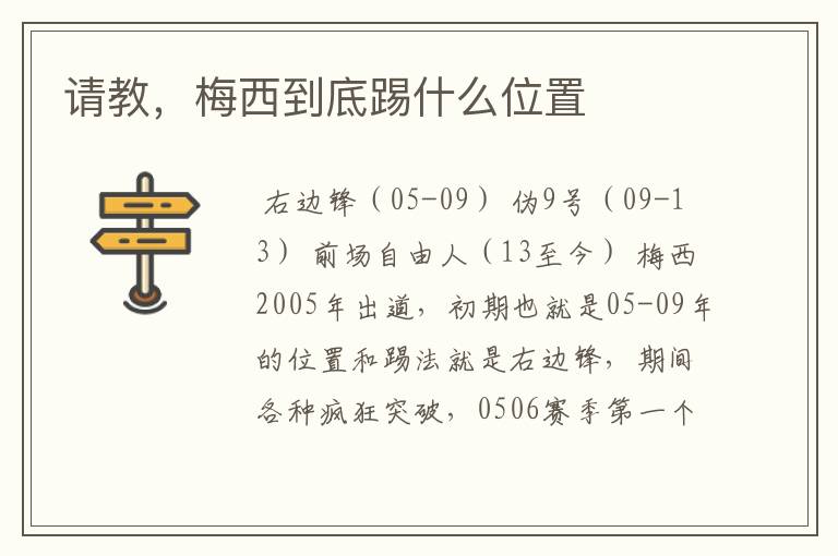 请教,梅西到底踢什么位置
