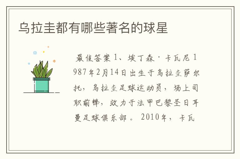 乌拉圭都有哪些著名的球星