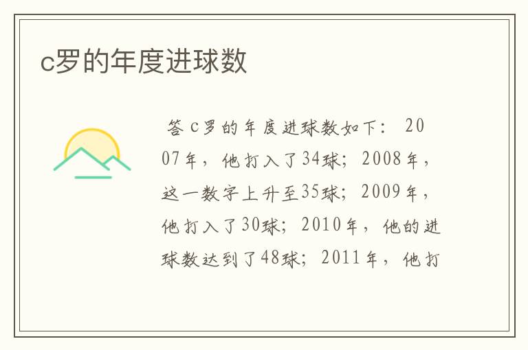 c罗的年度进球数