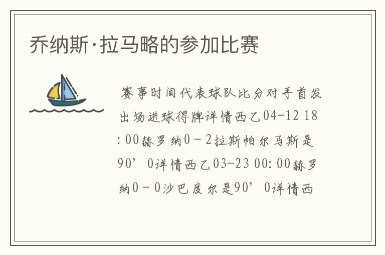 乔纳斯·拉马略的参加比赛
