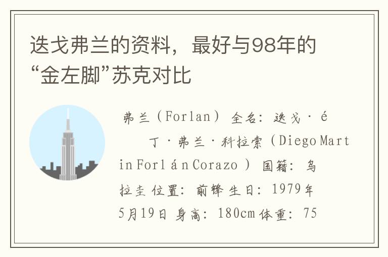 迭戈弗兰的资料,最好与98年的“金左脚”苏克对比