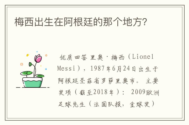 梅西出生在阿根廷的那个地方?