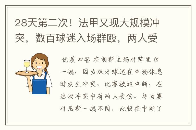28天第二次!法甲又现大规模冲突,数百球迷入场群殴,两人受伤