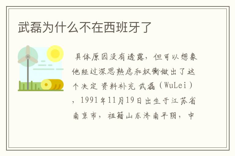 武磊为什么不在西班牙了