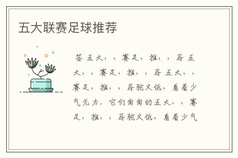五大联赛足球推荐