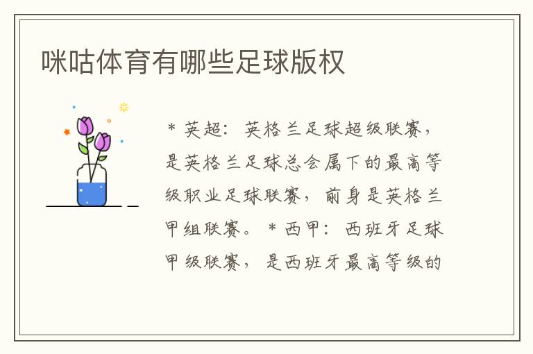 咪咕体育有哪些足球版权