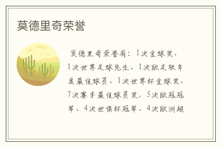 莫德里奇荣誉