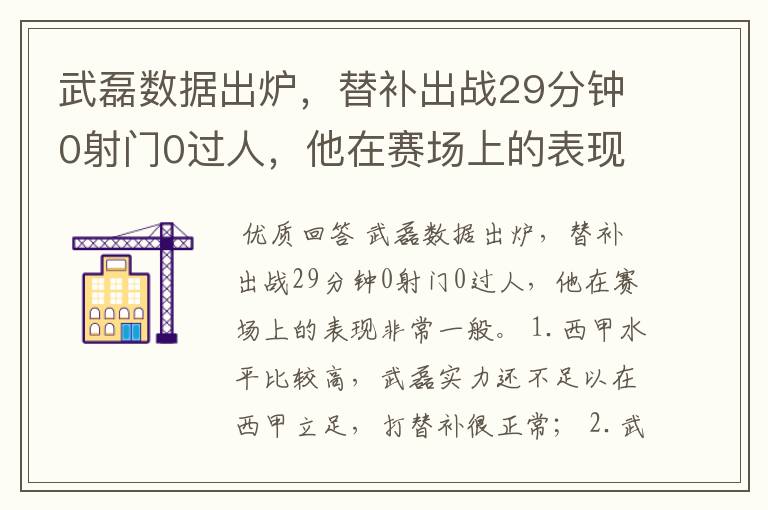 武磊数据出炉,替补出战29分钟0射门0过人,他在赛场上的表现如何?