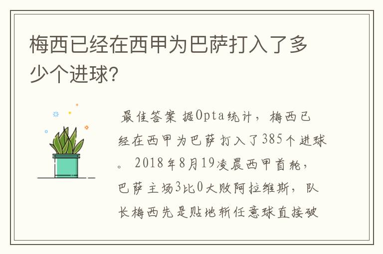 梅西已经在西甲为巴萨打入了多少个进球?