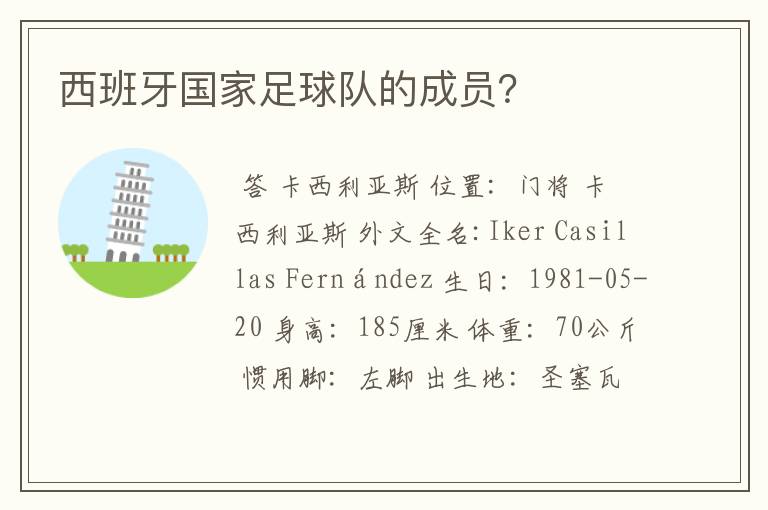西班牙国家足球队的成员?
