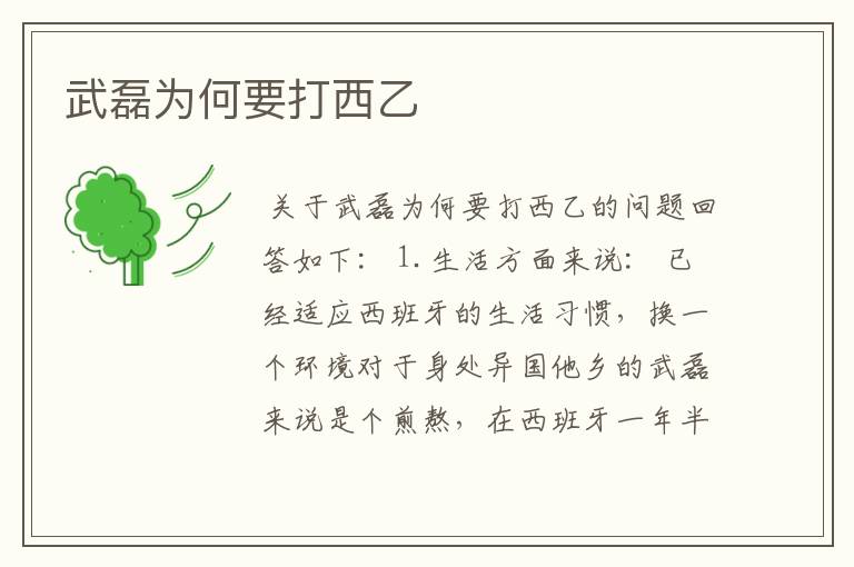 武磊为何要打西乙