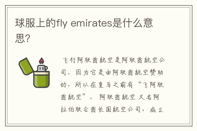 球服上的fly emirates是什么意思?