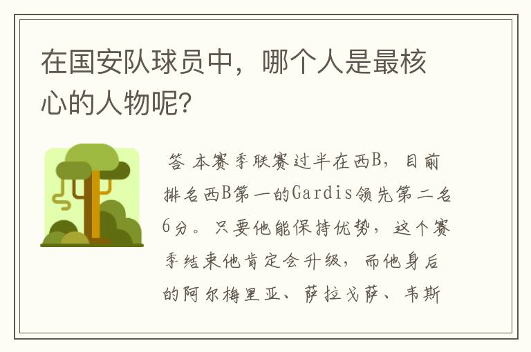 在国安队球员中,哪个人是最核心的人物呢?