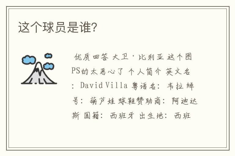 这个球员是谁?