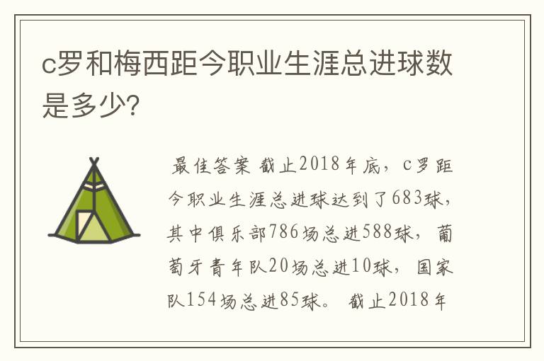 c罗和梅西距今职业生涯总进球数是多少?