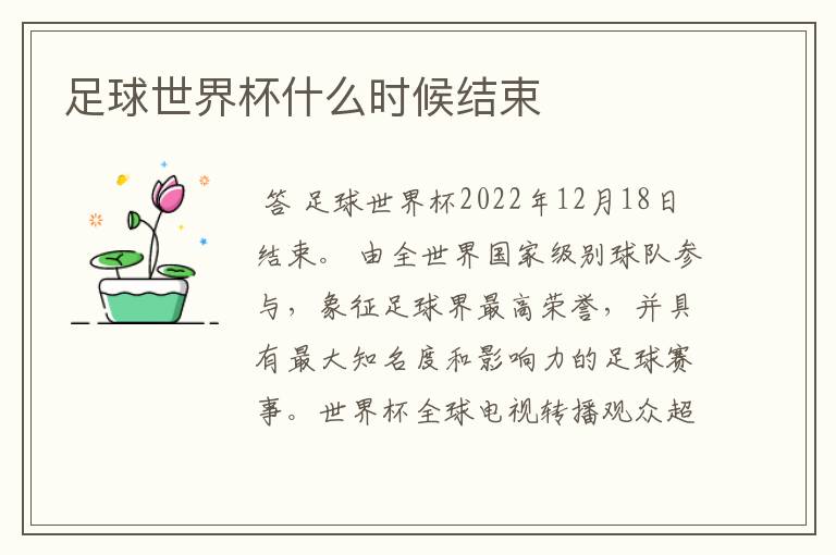 足球世界杯什么时候结束