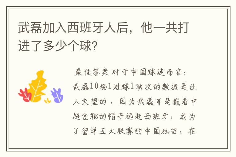 武磊加入西班牙人后,他一共打进了多少个球?