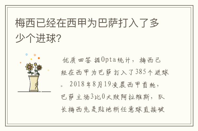 梅西已经在西甲为巴萨打入了多少个进球?