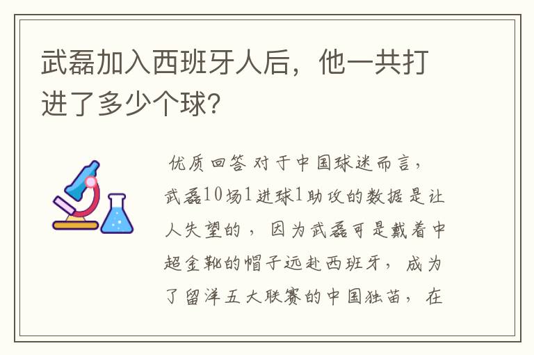 武磊加入西班牙人后,他一共打进了多少个球?