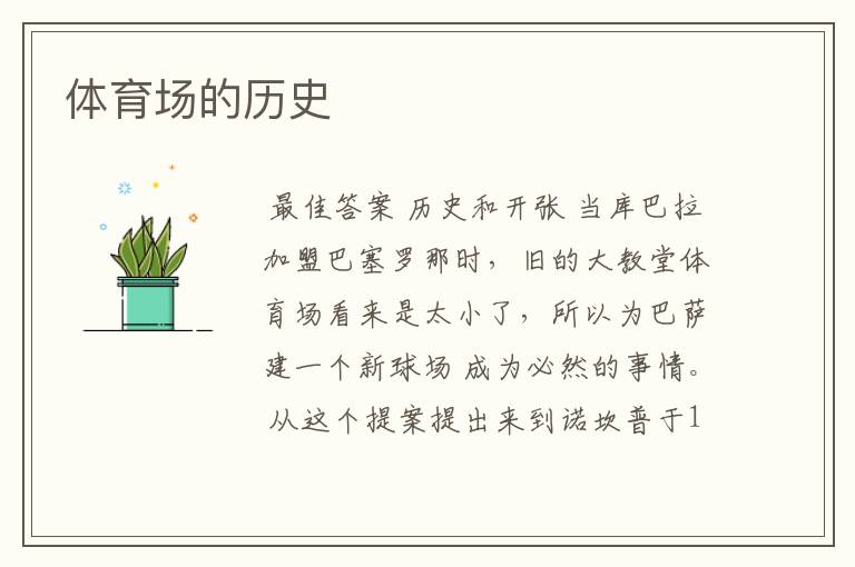 体育场的历史