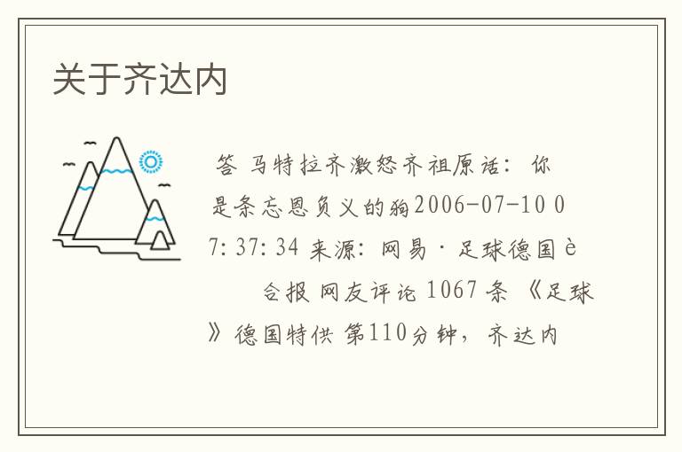 关于齐达内