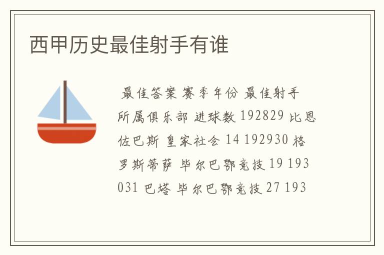 西甲历史最佳射手有谁