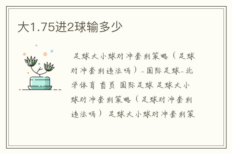 大1.75进2球输多少