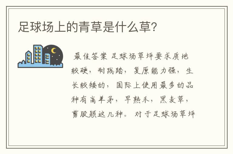 足球场上的青草是什么草?