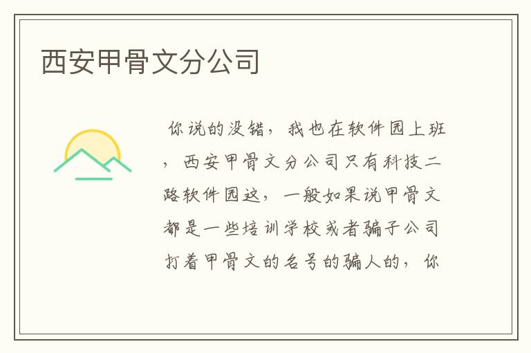 西安甲骨文分公司