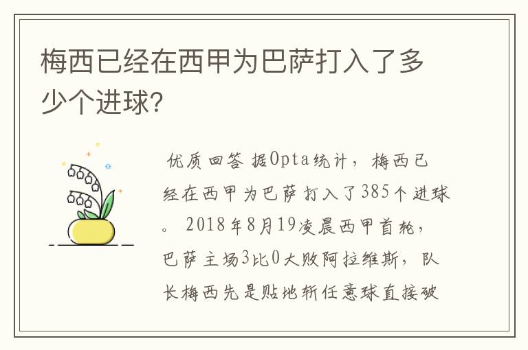 梅西已经在西甲为巴萨打入了多少个进球?