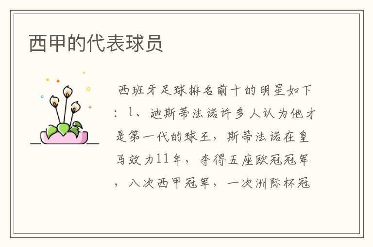 西甲的代表球员