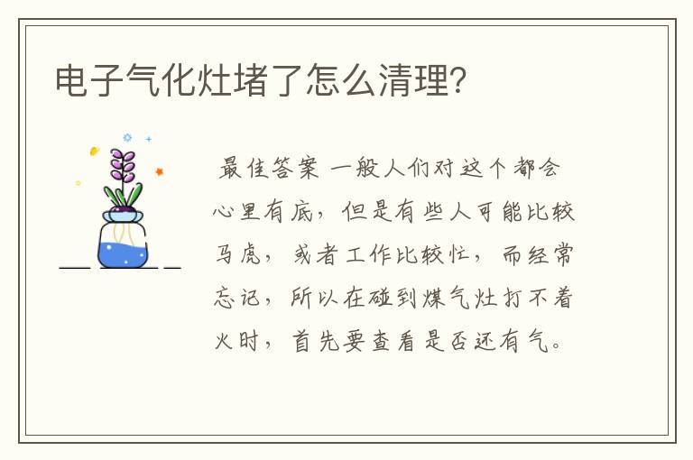 电子气化灶堵了怎么清理?