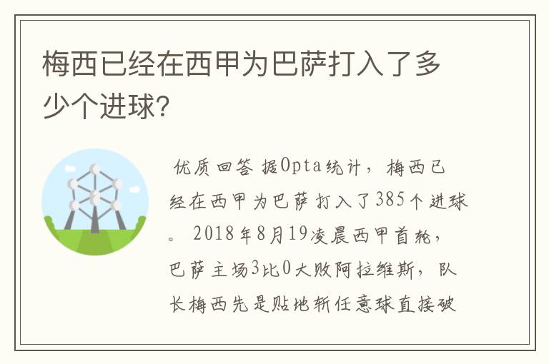 梅西已经在西甲为巴萨打入了多少个进球?