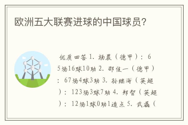 欧洲五大联赛进球的中国球员?