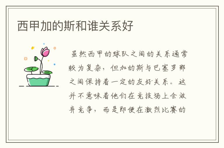 西甲加的斯和谁关系好
