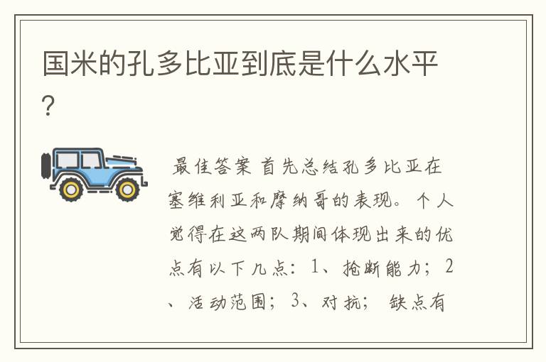 国米的孔多比亚到底是什么水平?