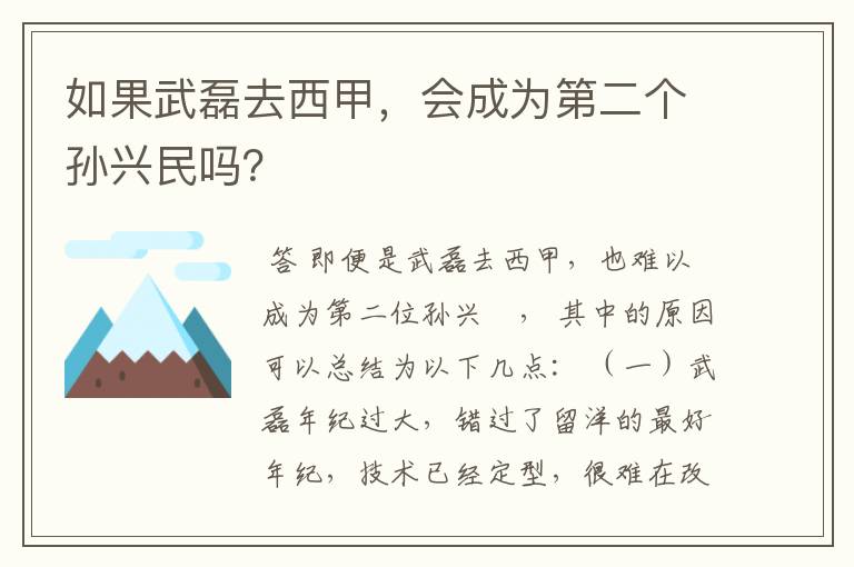如果武磊去西甲,会成为第二个孙兴民吗?
