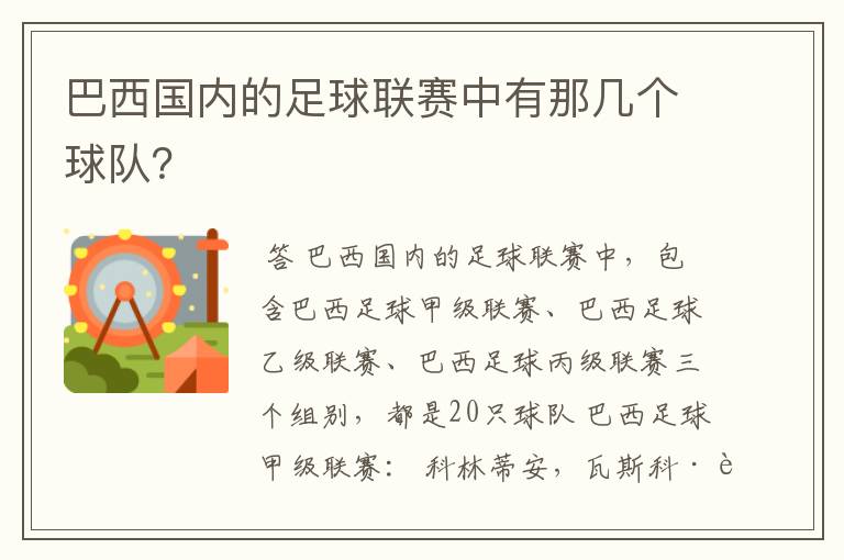 巴西国内的足球联赛中有那几个球队?